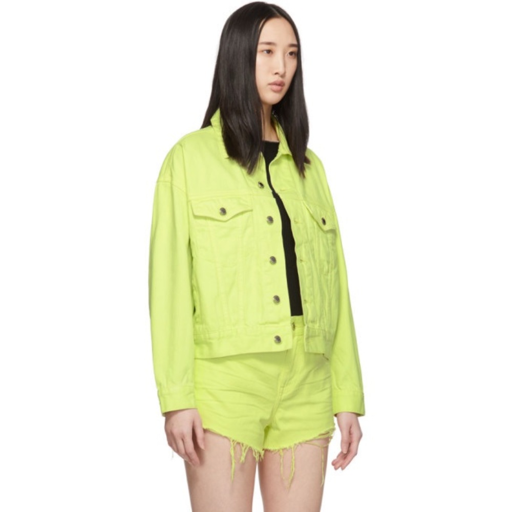 Alexander Wang Yellow Denim Game Jacket size small - Picture 2 of 11